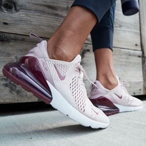 Nike Air Max 270 Running Shoes in Barely Rose/Vintage Wine